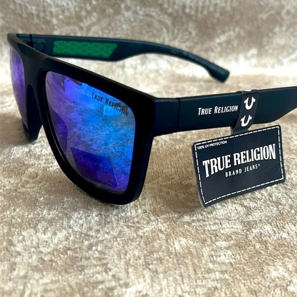 Brand New True Religion Mirrored Square Mens Sport Sunglasses Matte Black